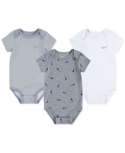 Nike Baby Boys or Girls Essentials Bodysuits, Pack of 3