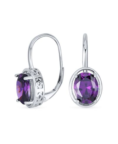Bling Jewelry Винтажные серьги-подвески с овальным CZ и застежкой Lever Back из стерлингового серебра