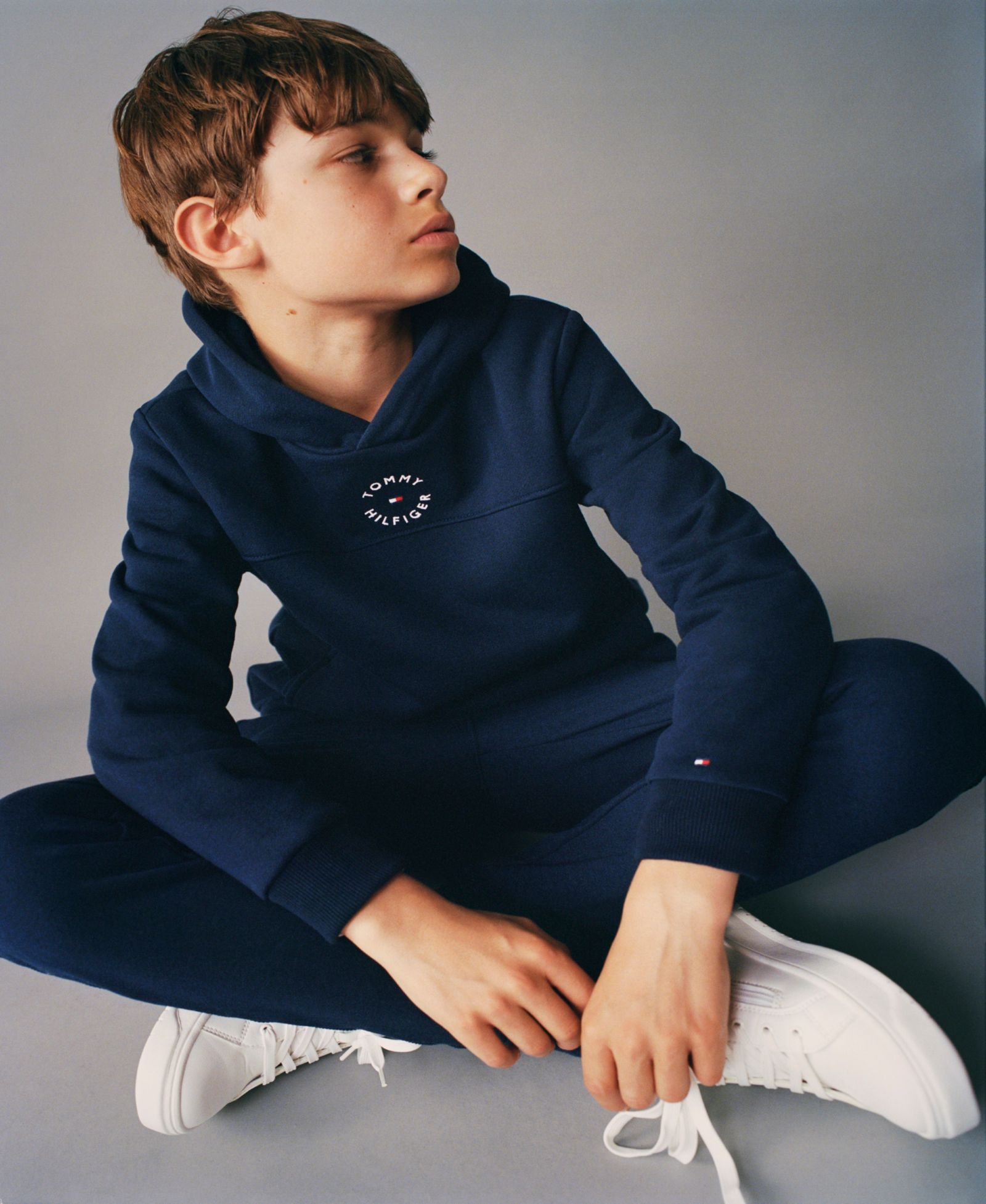 Tommy Hilfiger Boys' 2T-7 Essential Logo Embroidered Soft Fleece Hoodie