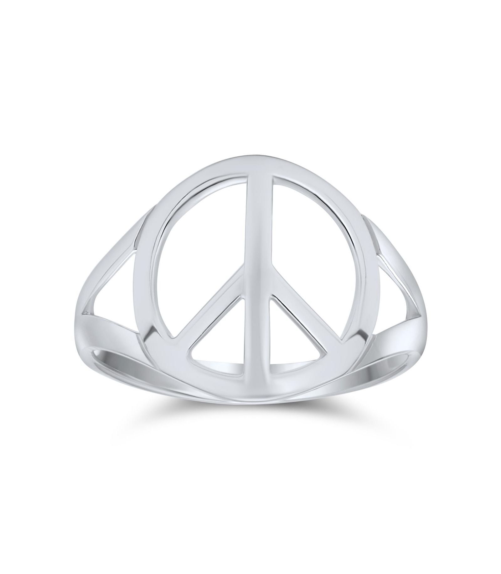 Bling Jewelry Retro Symbol of World Peace Ring Split Band .925 Sterling Silver