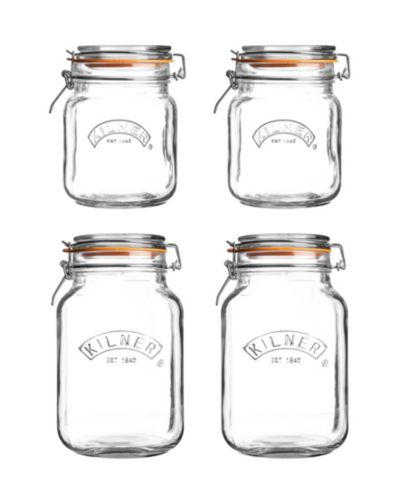 Kilner Set of 4 Square Clip Top Jars