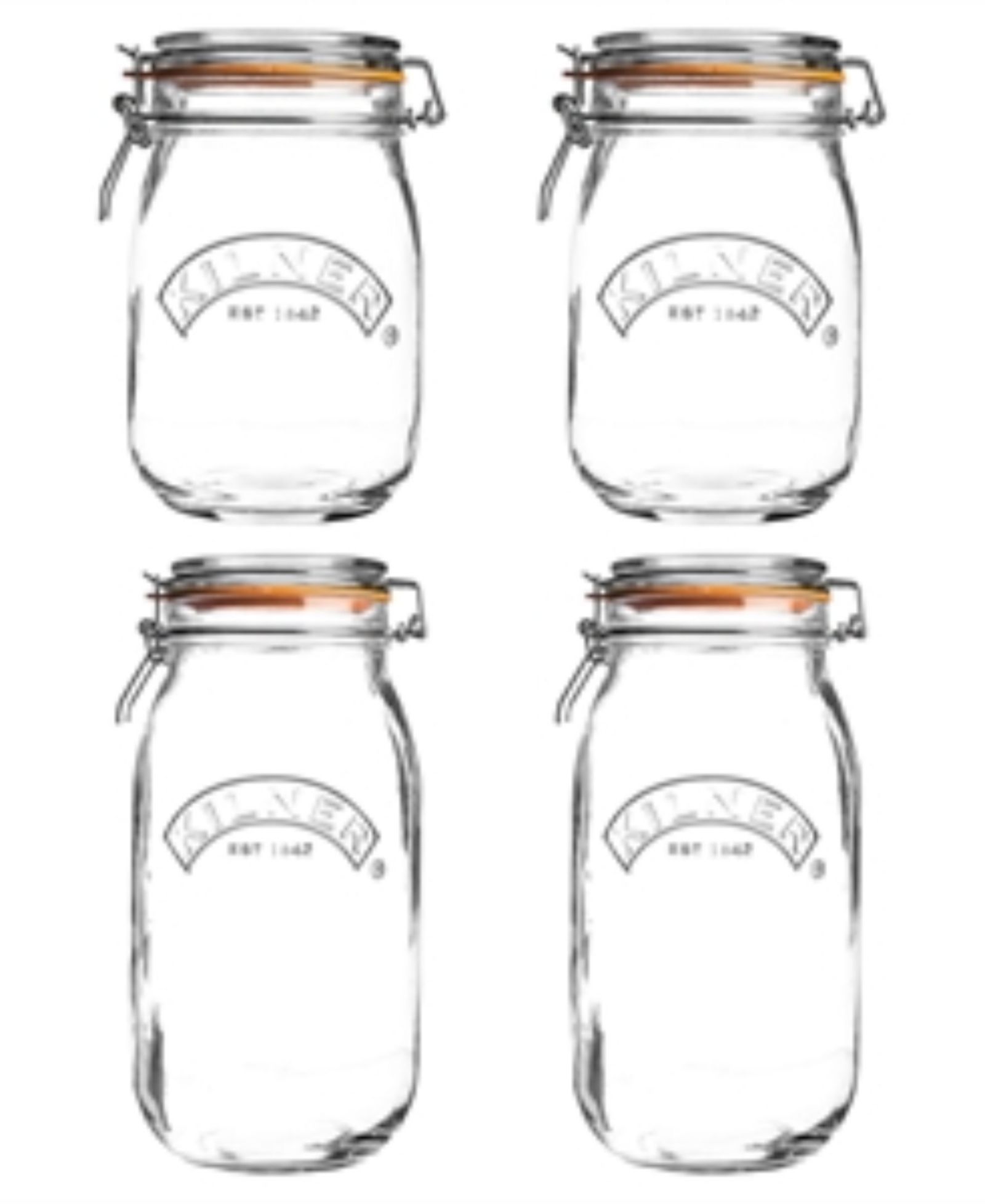 Набор из 4 круглых банок с зажимом Kilner