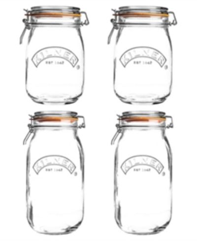 Kilner Set of 4 Round Clip Top Jars