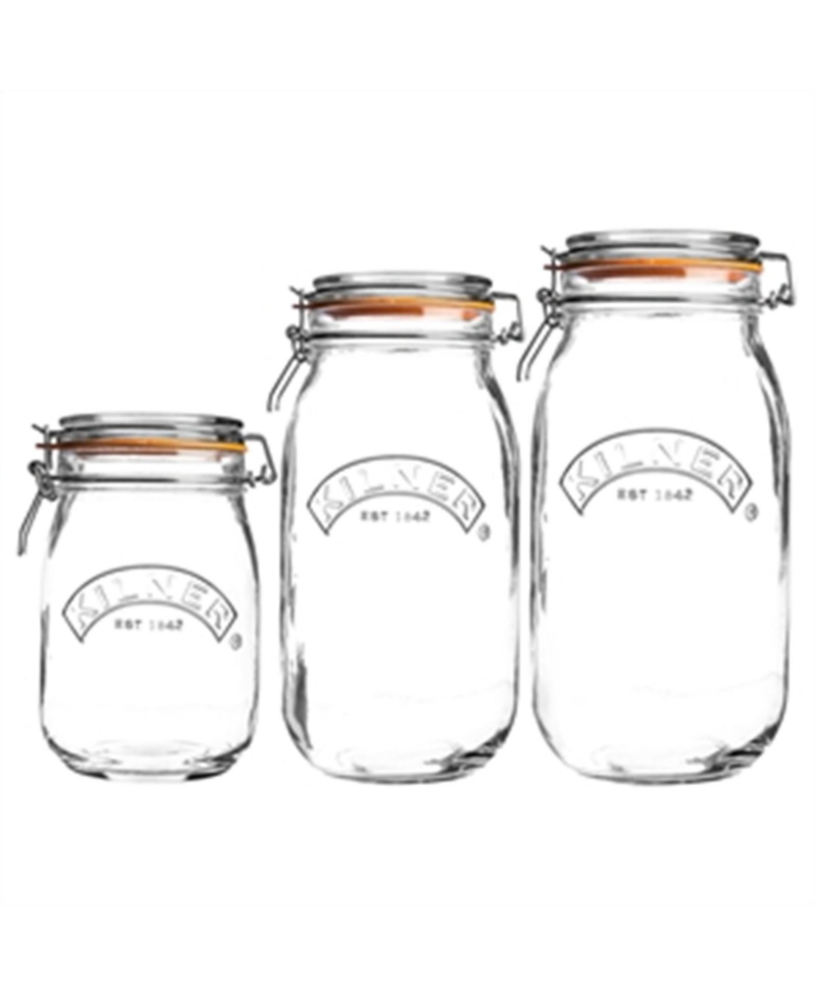 Kilner Set of 3 Round Clip Top Jars
