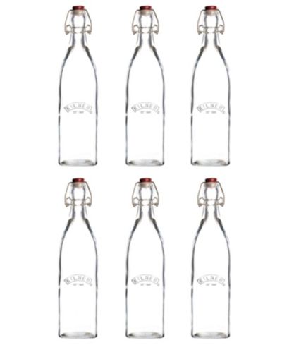 Kilner Set of 6 Square Clip Top Bottles