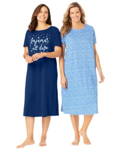 Женские сорочки Dreams & Co. 2-Pack Long Sleepshirts