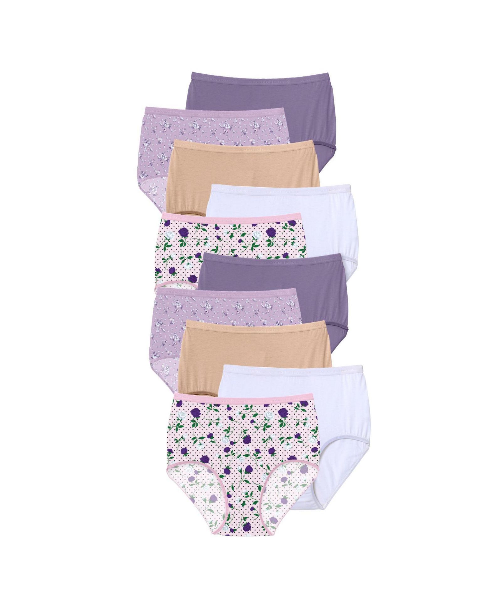 Женские хлопковые трусы Comfort Choice Full Coverage, 10-Pack