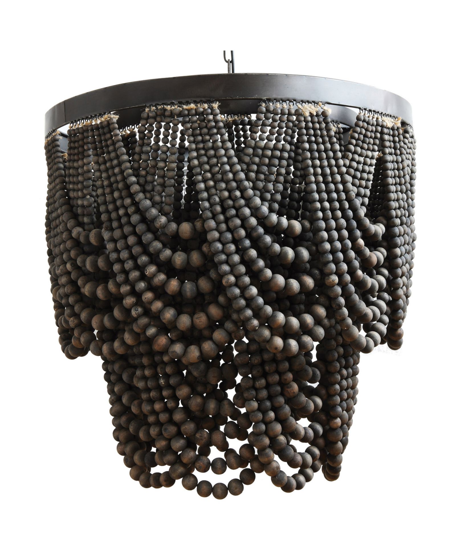Люстра Storied Home 2-Tier Draped Wood Bead Chandelier Black