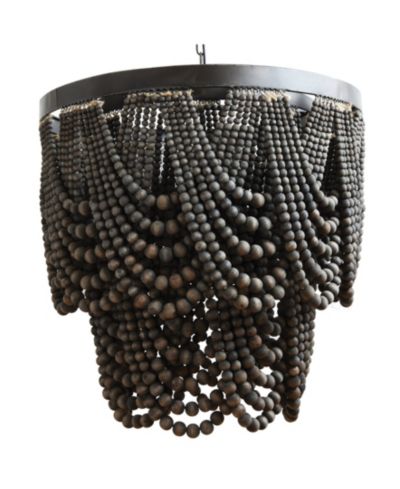 Люстра Storied Home 2-Tier Draped Wood Bead Chandelier Black