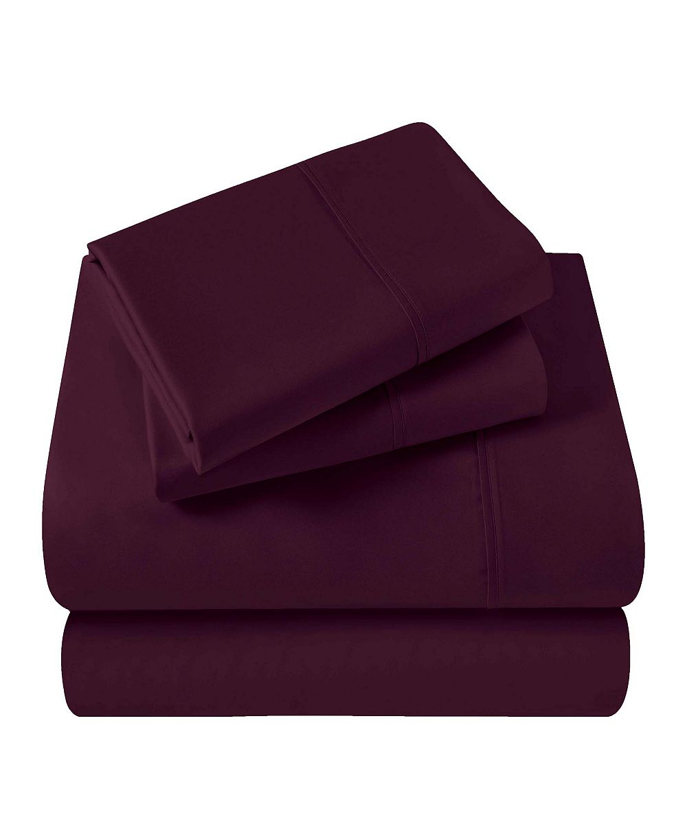 Superior 400-TC Egyptian Cotton Solid Deep Pocket Sheet Set, Queen