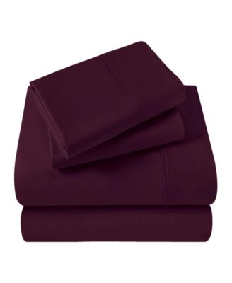 Superior 400-TC Egyptian Cotton Solid Deep Pocket Sheet Set, Queen