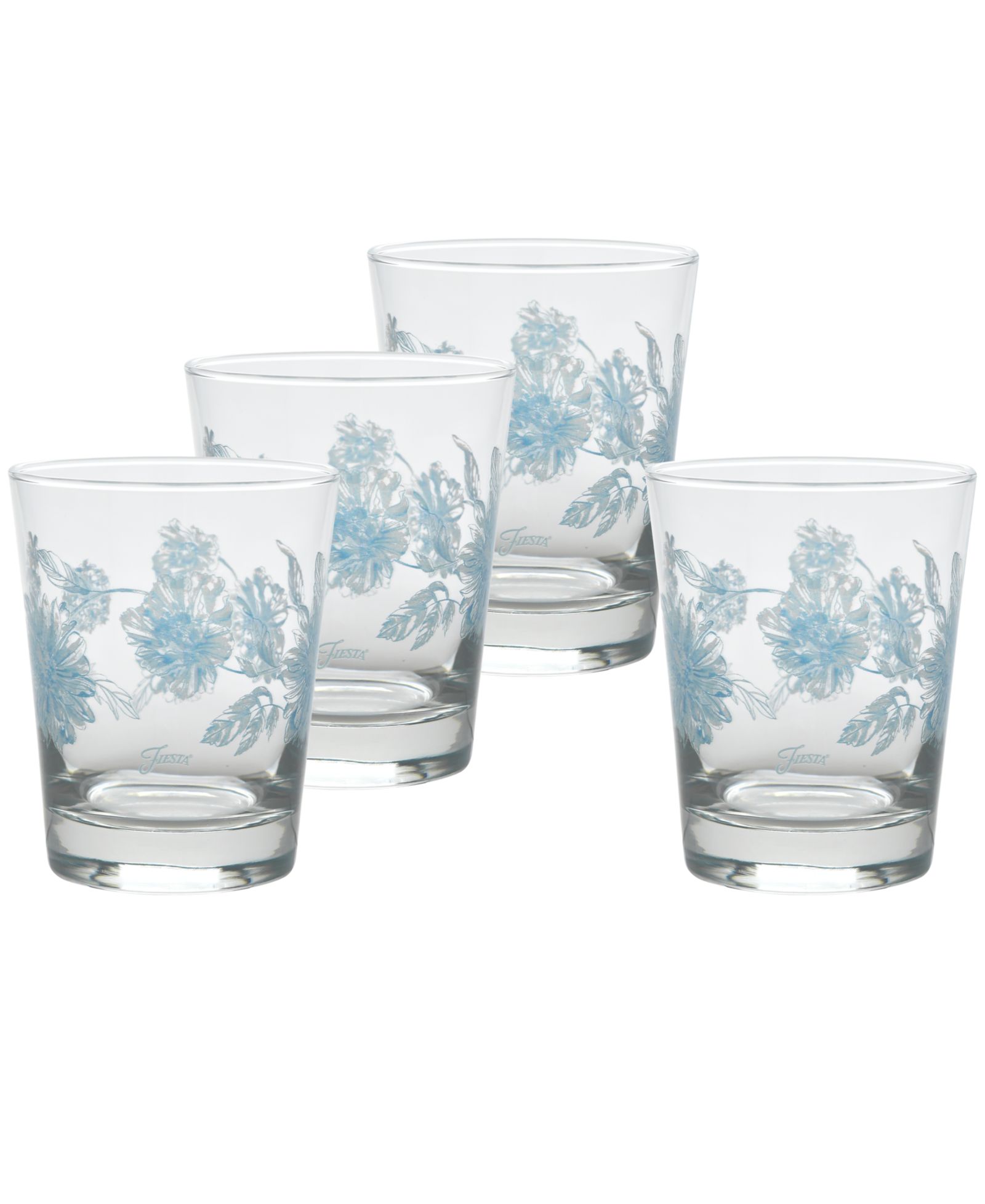Fiesta Botanical Floral Double Old Fashioned Glasses, Set of 4
