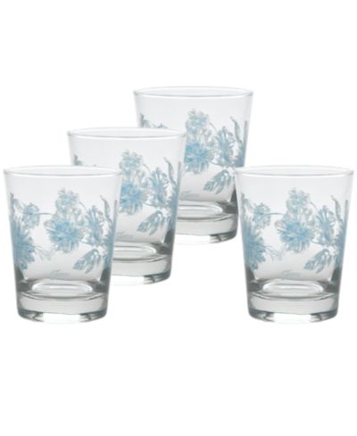 Fiesta Botanical Floral Double Old Fashioned Glasses, Set of 4