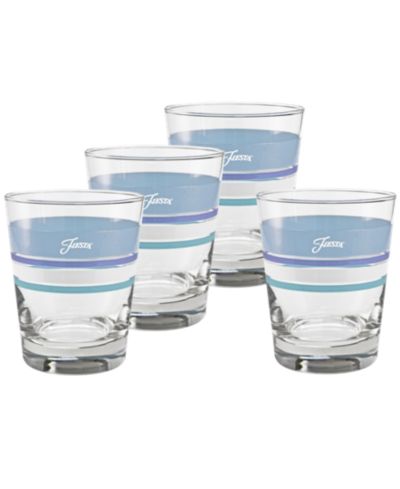Fiesta Coastal Blues Edgeline Tapered Double Old Fashioned Glasses, Set of 4