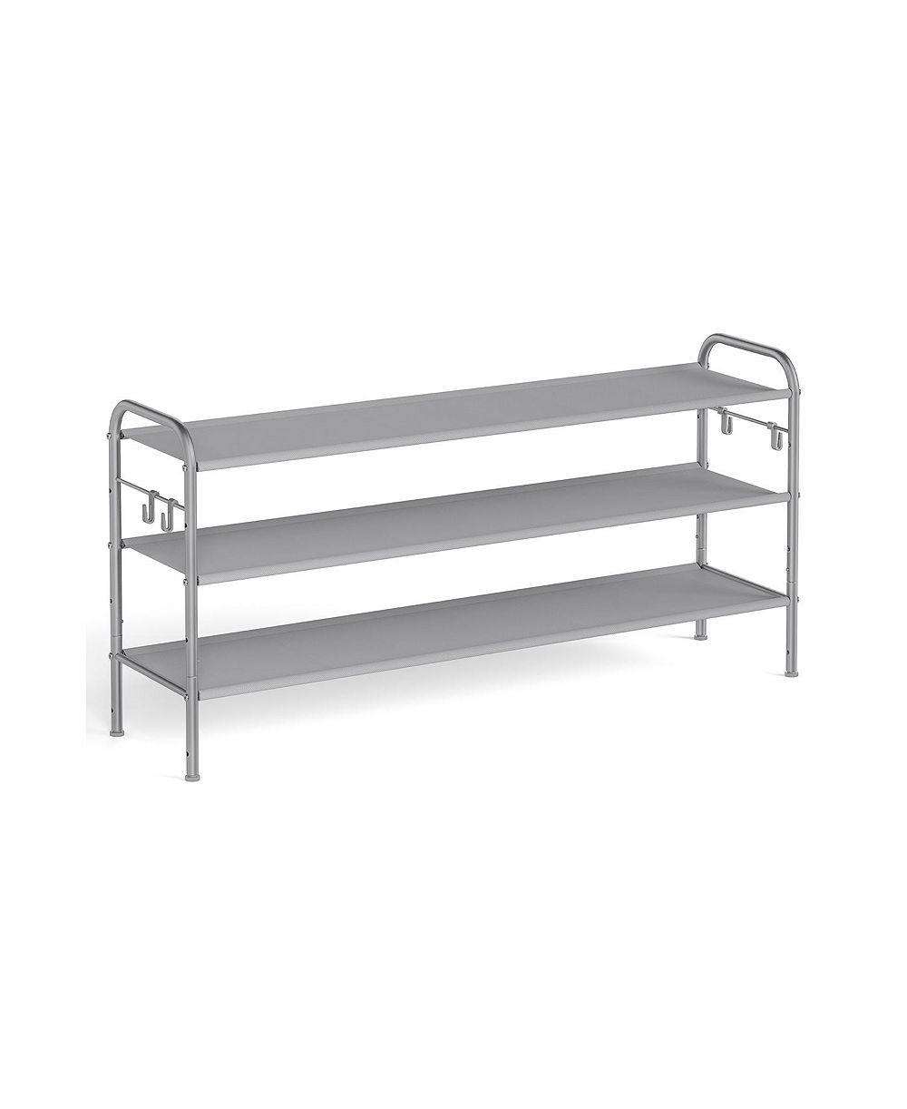 Slickblue Multi Tier Shoe Rack, Shoe Organizer, Fabric Shoe Shelf Storage, Height-Adjustable Shoe Rack, 3 Tier