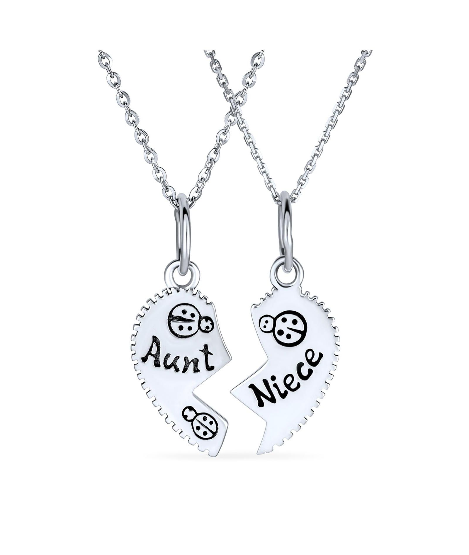 Bling Jewelry Split Broken Puzzle Heart Break Apart Pendant Necklace .925 Sterling Silver