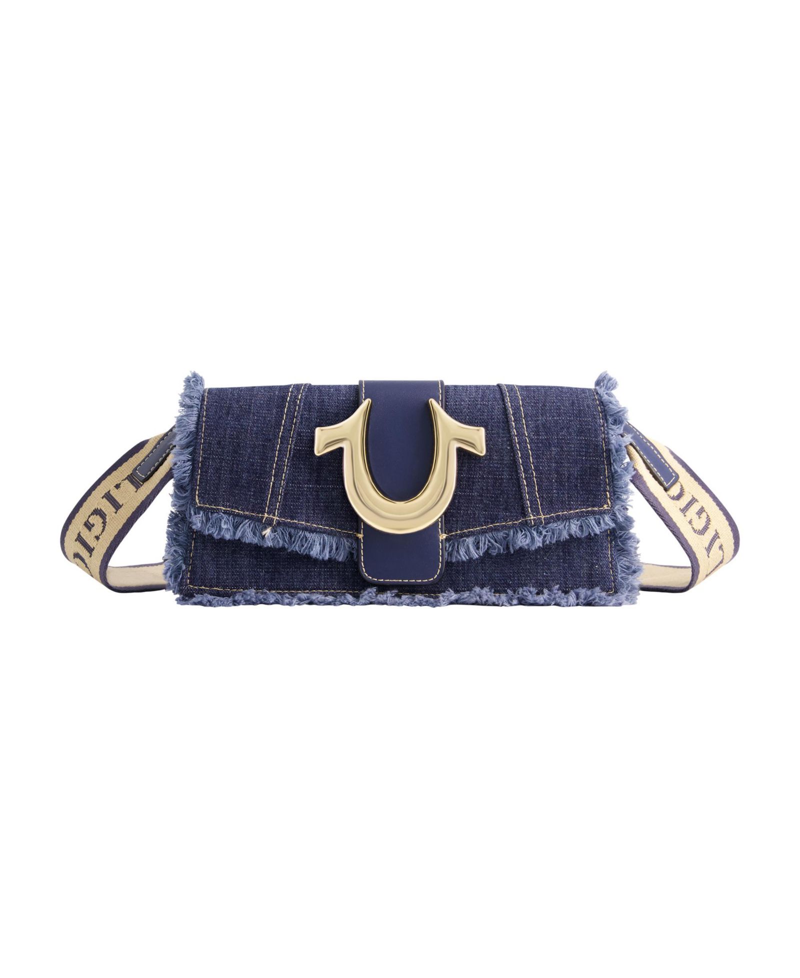 Денимная сумка True Religion с клапаном и ремешком с логотипом