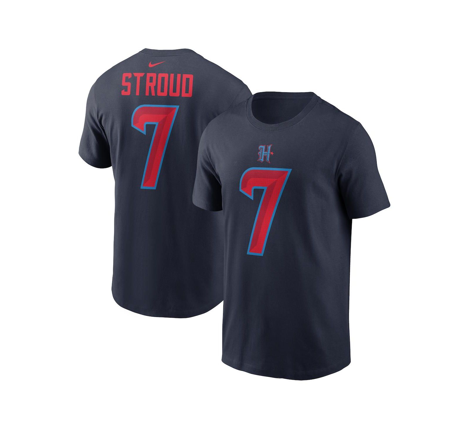 Nike Men's C.J. Stroud Navy Houston Texans Name & Number T-Shirt