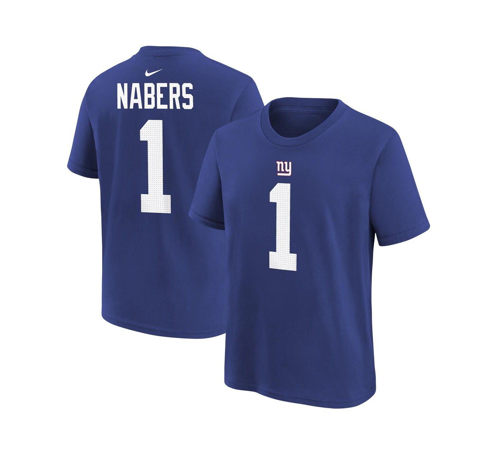 Nike Men's Malik Nabers Royal New York Giants Player Name & Number T-Shirt