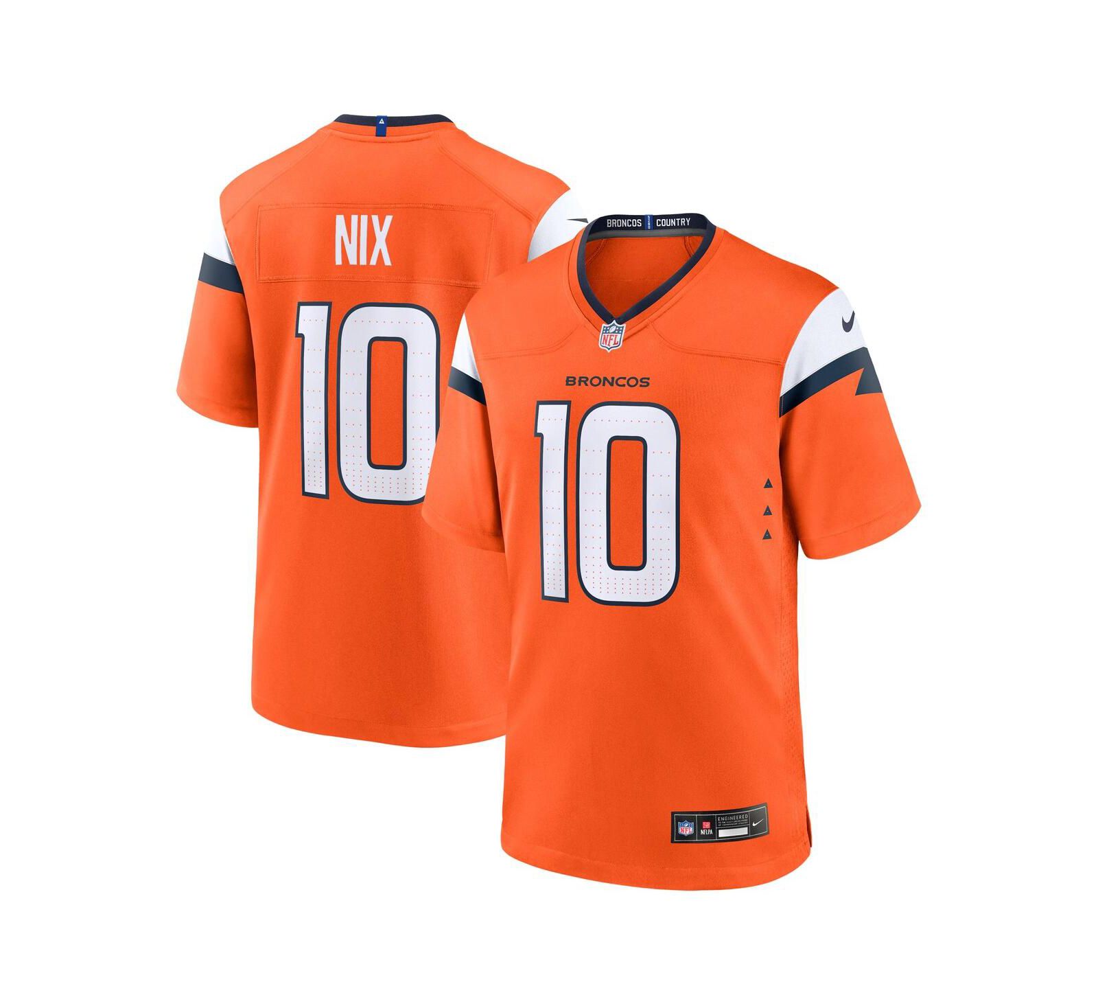Детская игровая джерси Nike Bo Nix Orange Denver Broncos