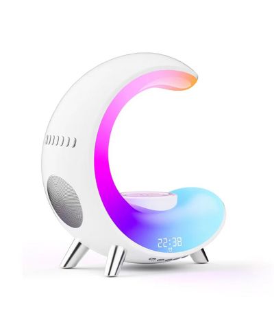 Настольная лампа Smart Atmosphere с будильником, Bluetooth колонкой и беспроводной зарядкой