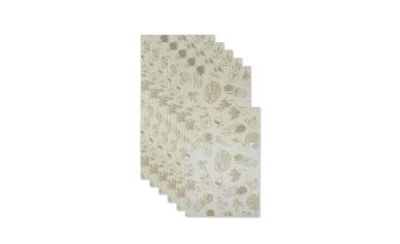 Design Imports Fridge Liner Collection Non-Adhesive, Cut to Fit, 12x24", Cream Market, 6 Piece