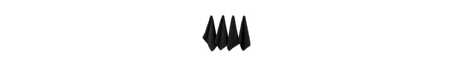 Набор кухонных полотенец Design Imports Luxury Bar Mop Collection Chevron, 16x19", черный, 4 шт.