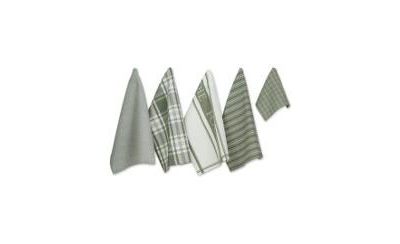 Design Imports Everyday Collection Foodie Kitchen Set, Dishtowel Dishcloth, Artichoke Green, 5 Piece