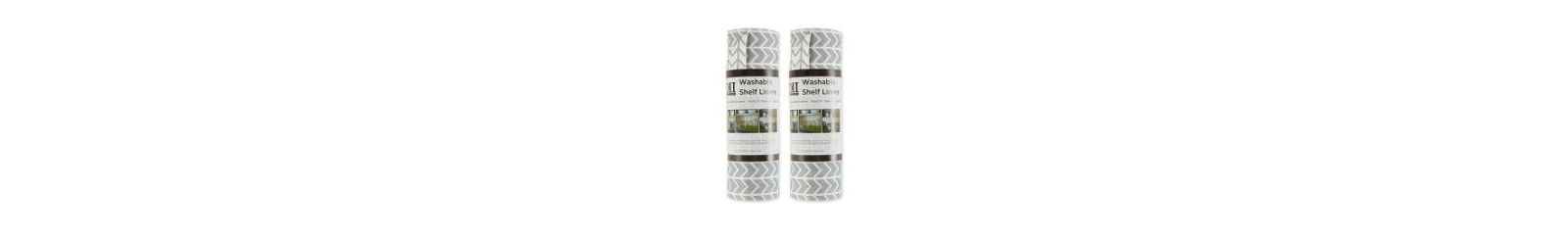 Design Imports комплект подложек для полок холодильника, неадгезивный, подрезается по размеру, можно стирать в машине, 12x120", серый елочка, 2 шт