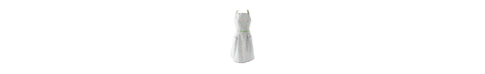 Design Imports Women's Spring Summer Apron Collection Adjustable, Two Large Pockets Extra Long Ties, One Size Fits Most, Blue Blossom