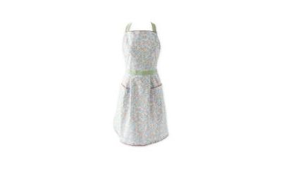 Design Imports Women's Spring Summer Apron Collection Adjustable, Two Large Pockets Extra Long Ties, One Size Fits Most, Blue Blossom