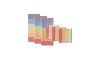Design Imports Be YOU-tiful Collection Absorbent Long-Lasting Kitchen, Dishtowel Dishcloth Set, Heavyweight, Rainbow Stripe, 6 Count
