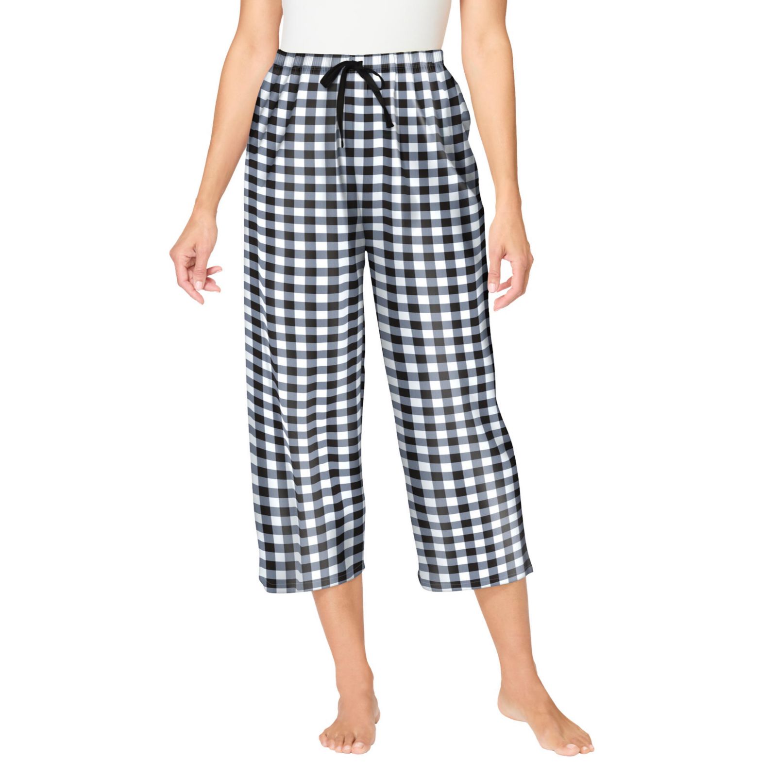 Dreams & Co. Plus Size Dreams and Co. Woven Sleep Capri Pant