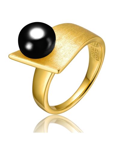 Genevive Chic кольцо с натуральным речным жемчугом 14K Gold Plated