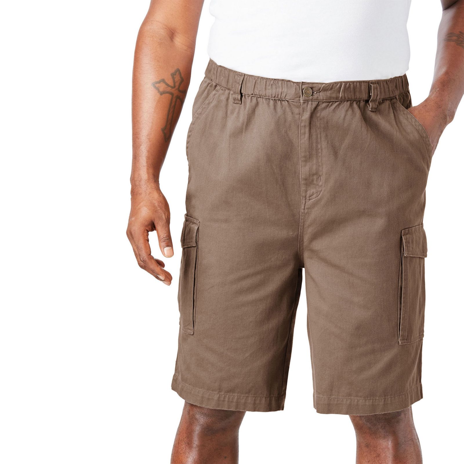 Boulder Creek Men's by KingSize Renegade 9" Full Elastic Waist Cargo Shorts