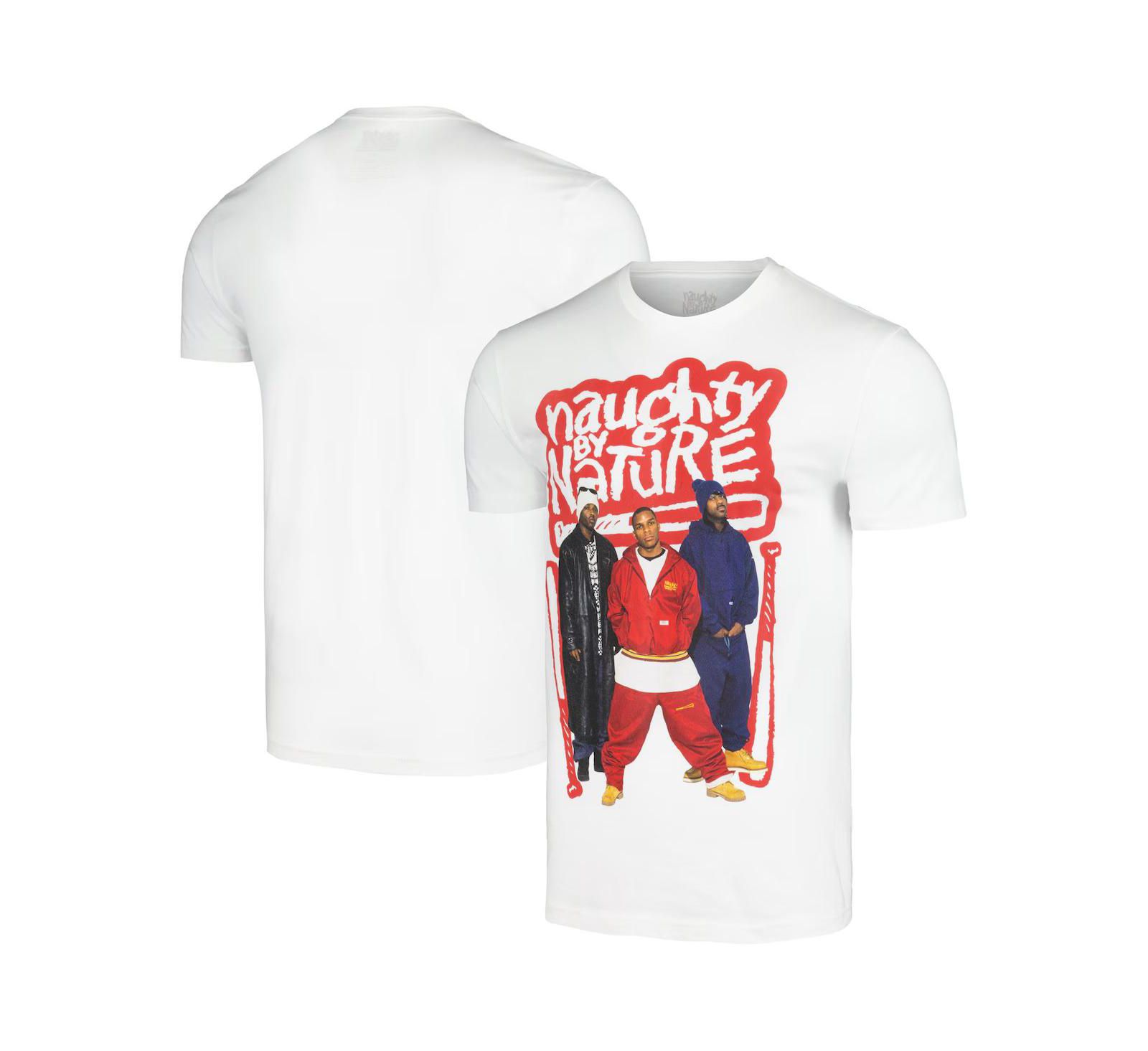Global Merch Men's White Naughty by Nature Photo Bats T-Shirt