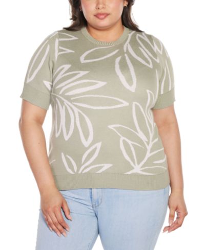 Belldini жаккардовый джемпер с коротким рукавом Plus Size