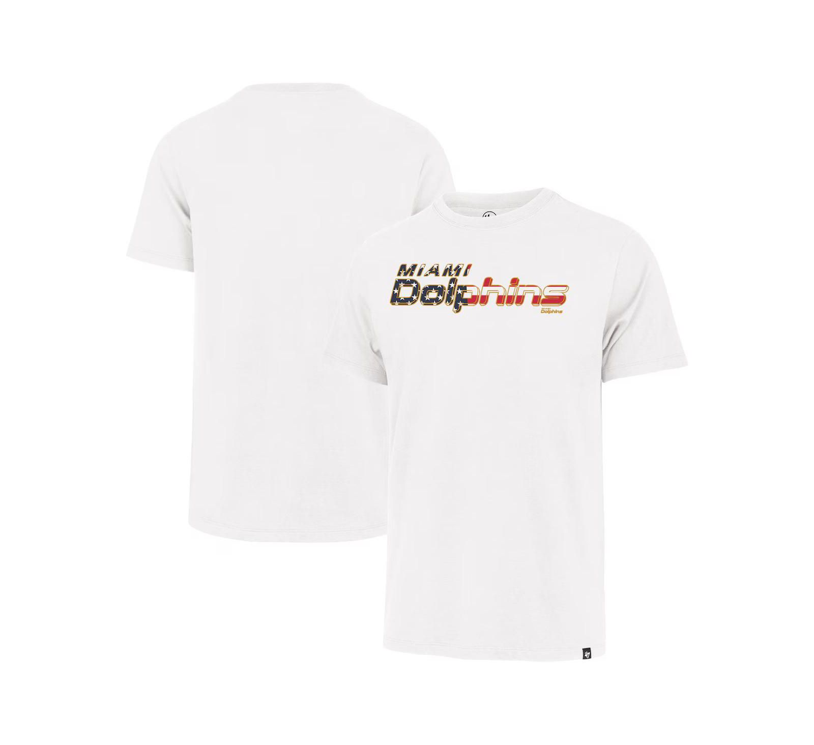 '47 Мужская белая футболка Miami Dolphins Flag Script Franklin