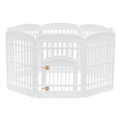 IRIS 8-Panel 34-In Exercise Pet Playpen with Door, White