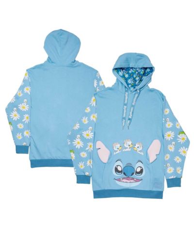 Мужская и женская толстовка Loungefly Light Blue Lilo and Stitch Springtime Daisy Pullover