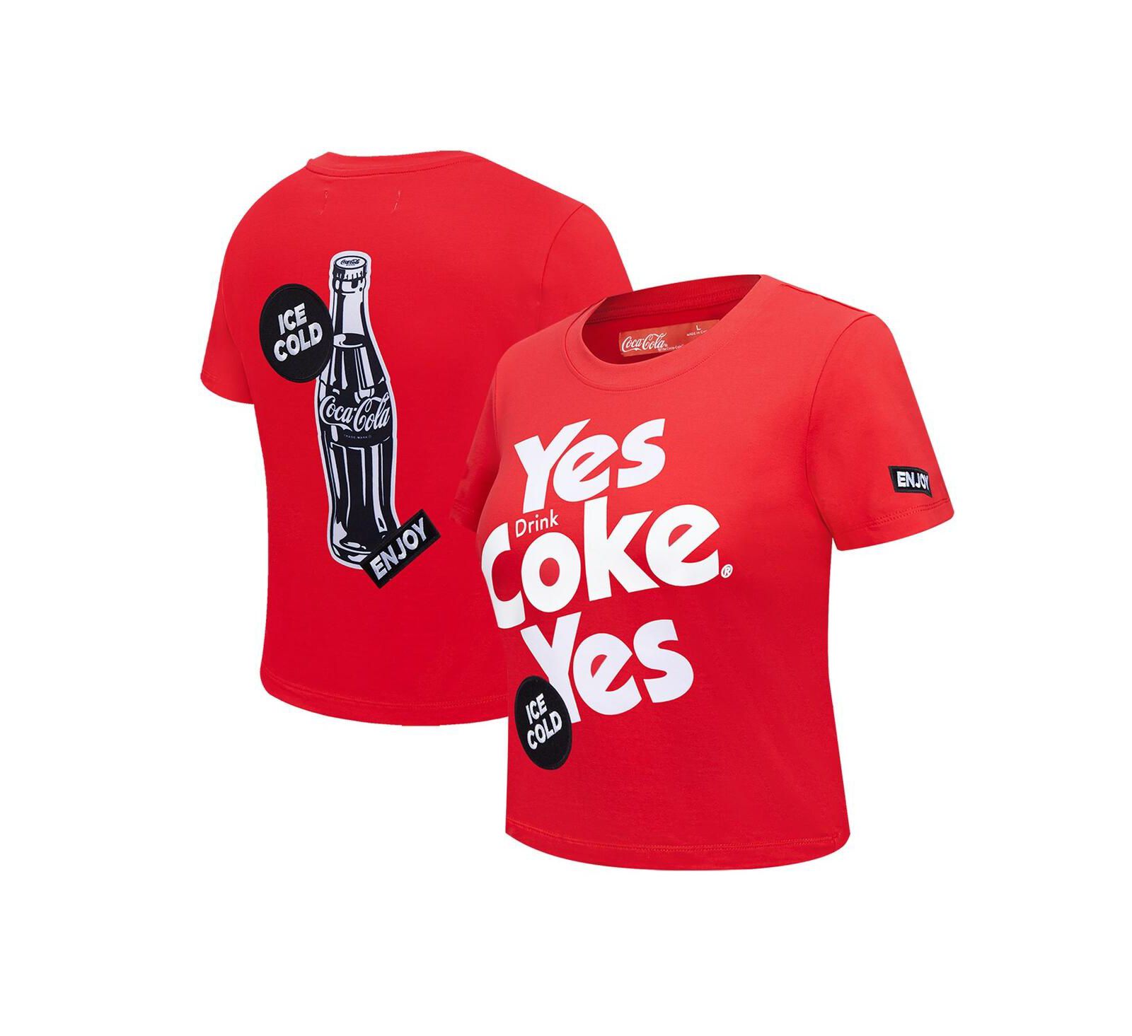 Женская укороченная футболка Freeze Max Red Coca-Cola Yes Coke Yes Baby Doll