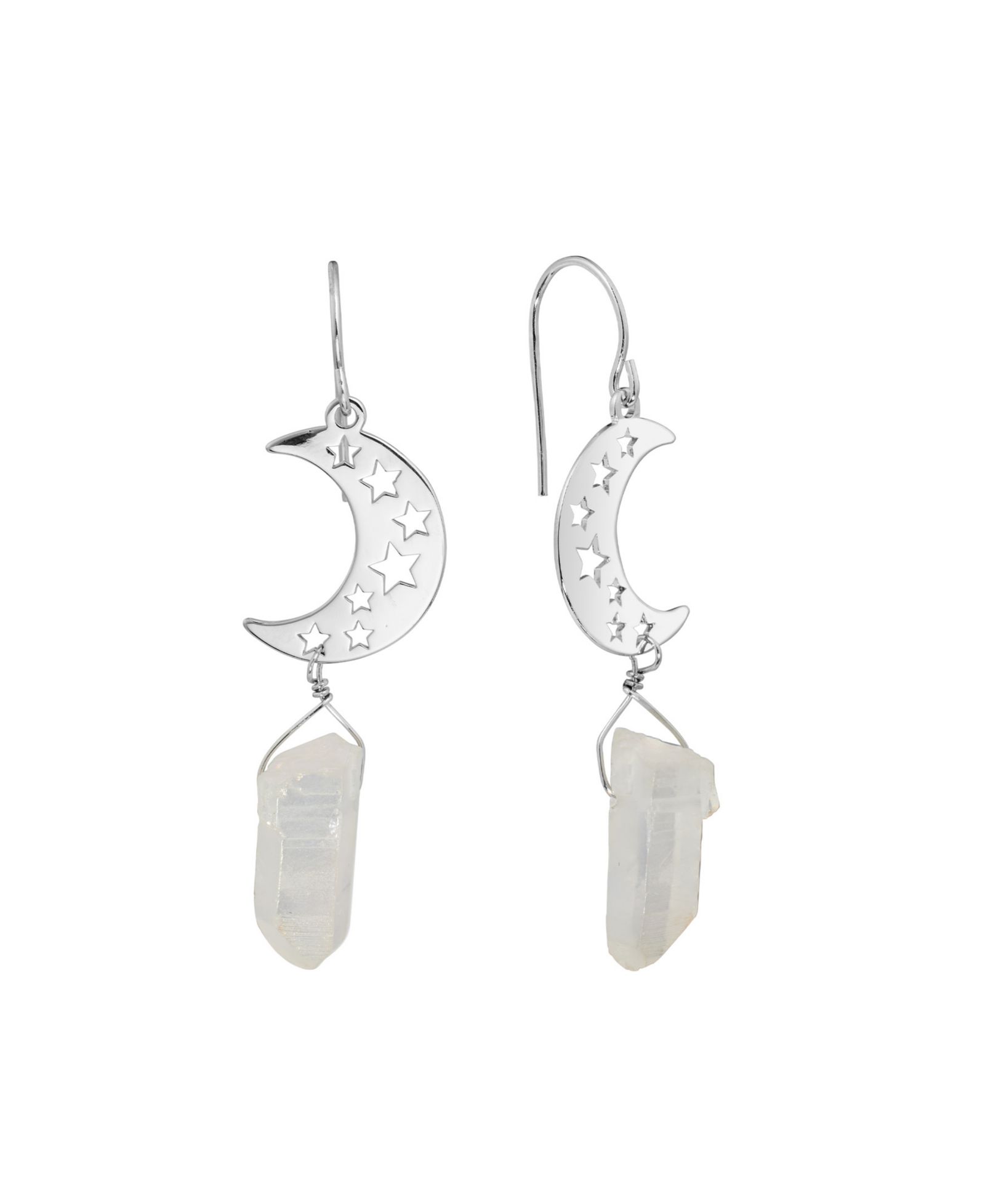 Серьги-капли Aurora Borealis или Mystic Quartz Silver Plated Half Moon от Macy's