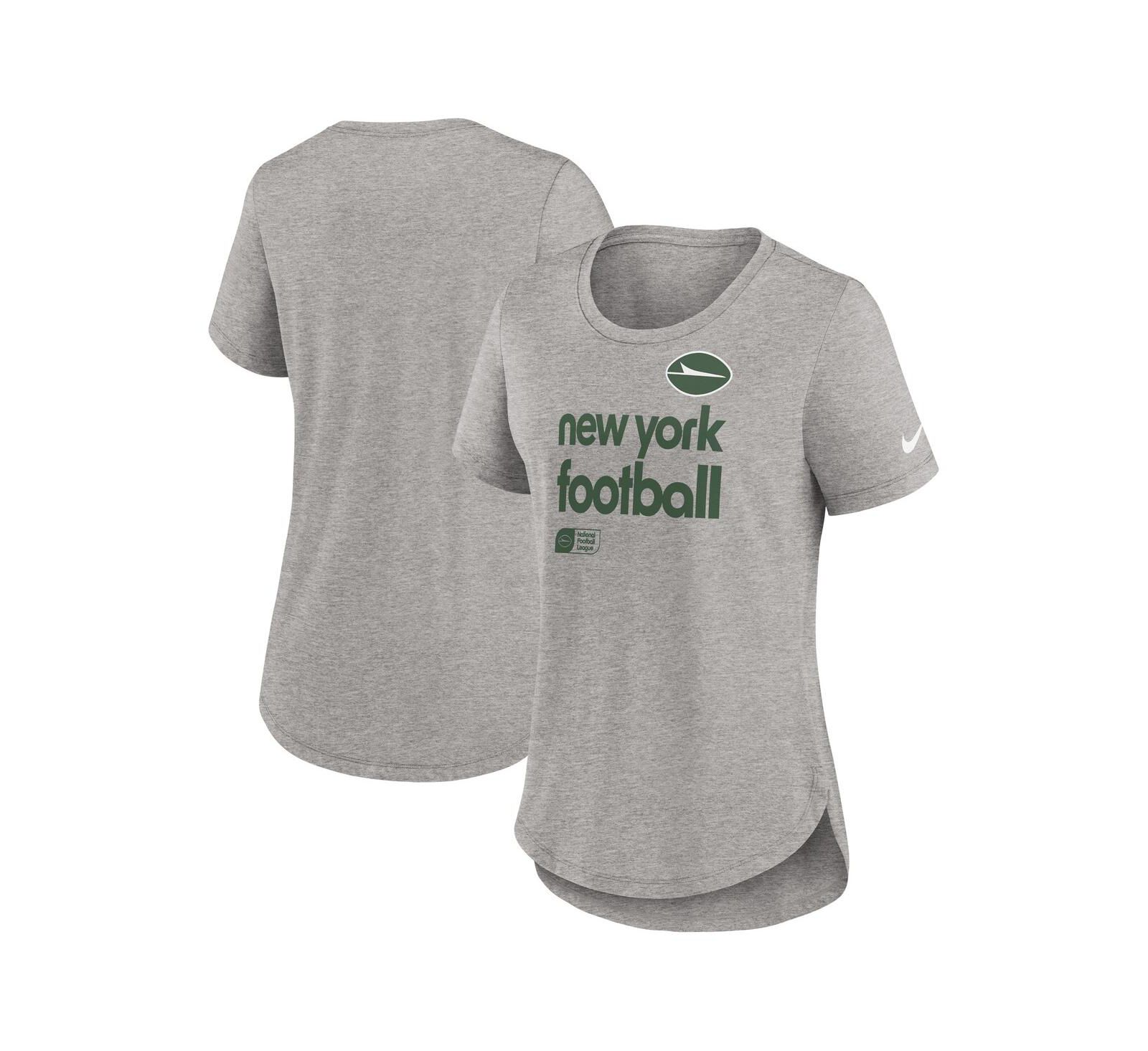 Nike Women's Heather Charcoal New York Jets Fashion Tri-Blend T-Shirt