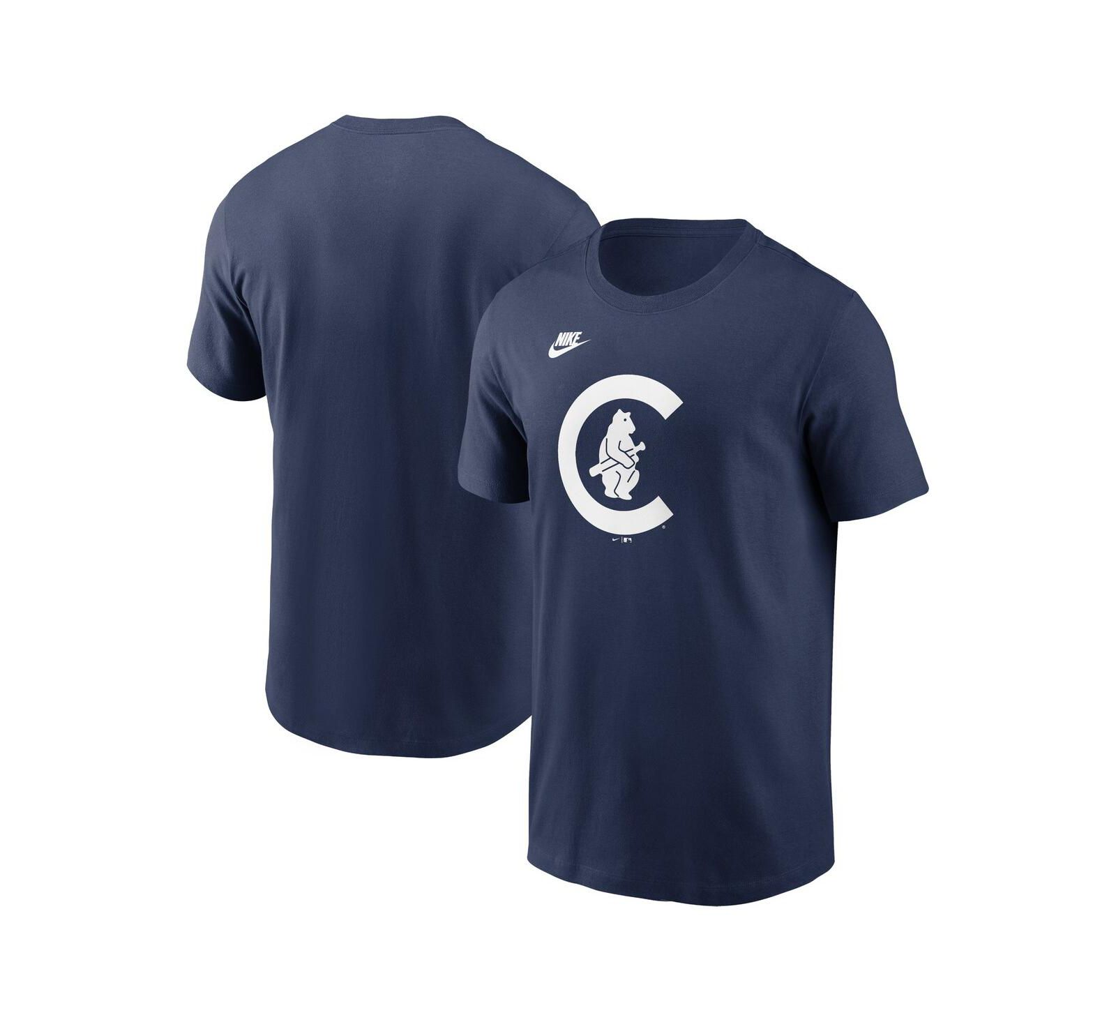 Мужская футболка Nike Navy Chicago Cubs Cooperstown Collection Team Logo