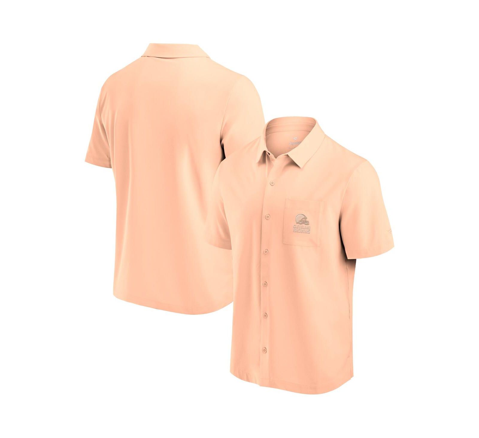 Fanatics Signature Мужская светло-розовая рубашка Cleveland Browns Front Office Button-Up