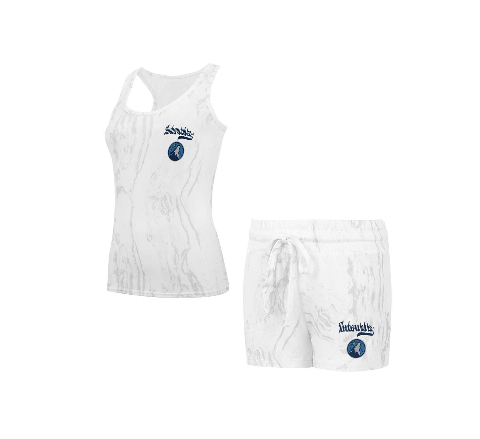 Concepts Sport Women's White Minnesota Timberwolves Quartz Tank Top Shorts Set