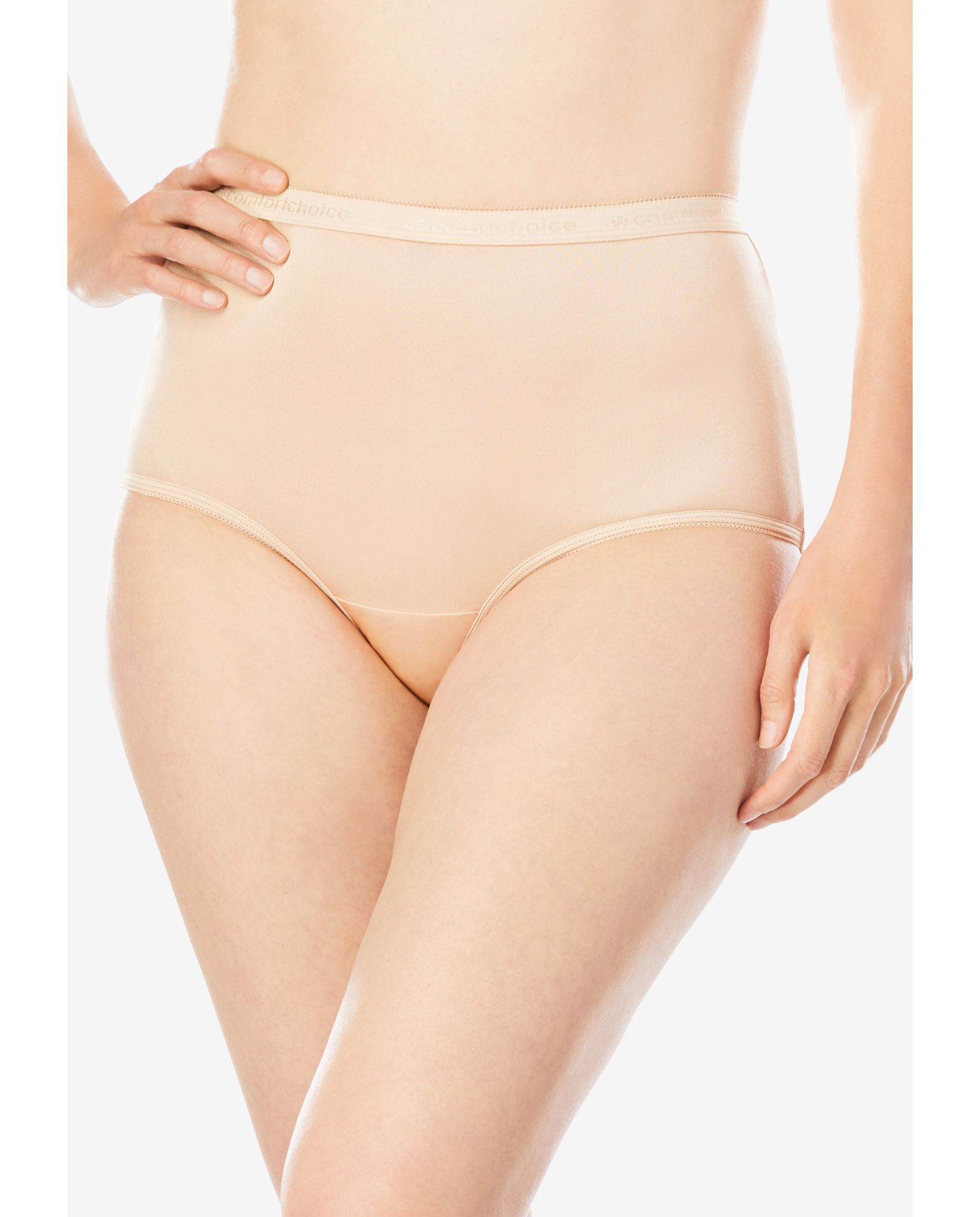 Comfort Choice Women's Full Coverage Classic Nylon Brief Pack