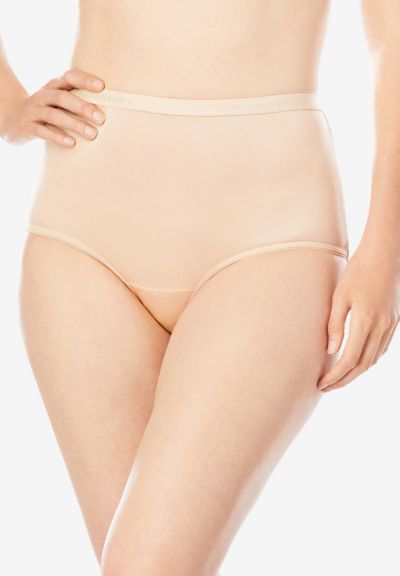 Comfort Choice Women's Full Coverage Classic Nylon Brief Pack