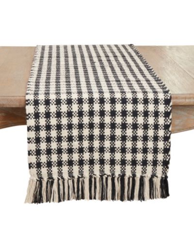 Дорожка на стол Saro Lifestyle Classic Houndstooth Fringe 16"x72"