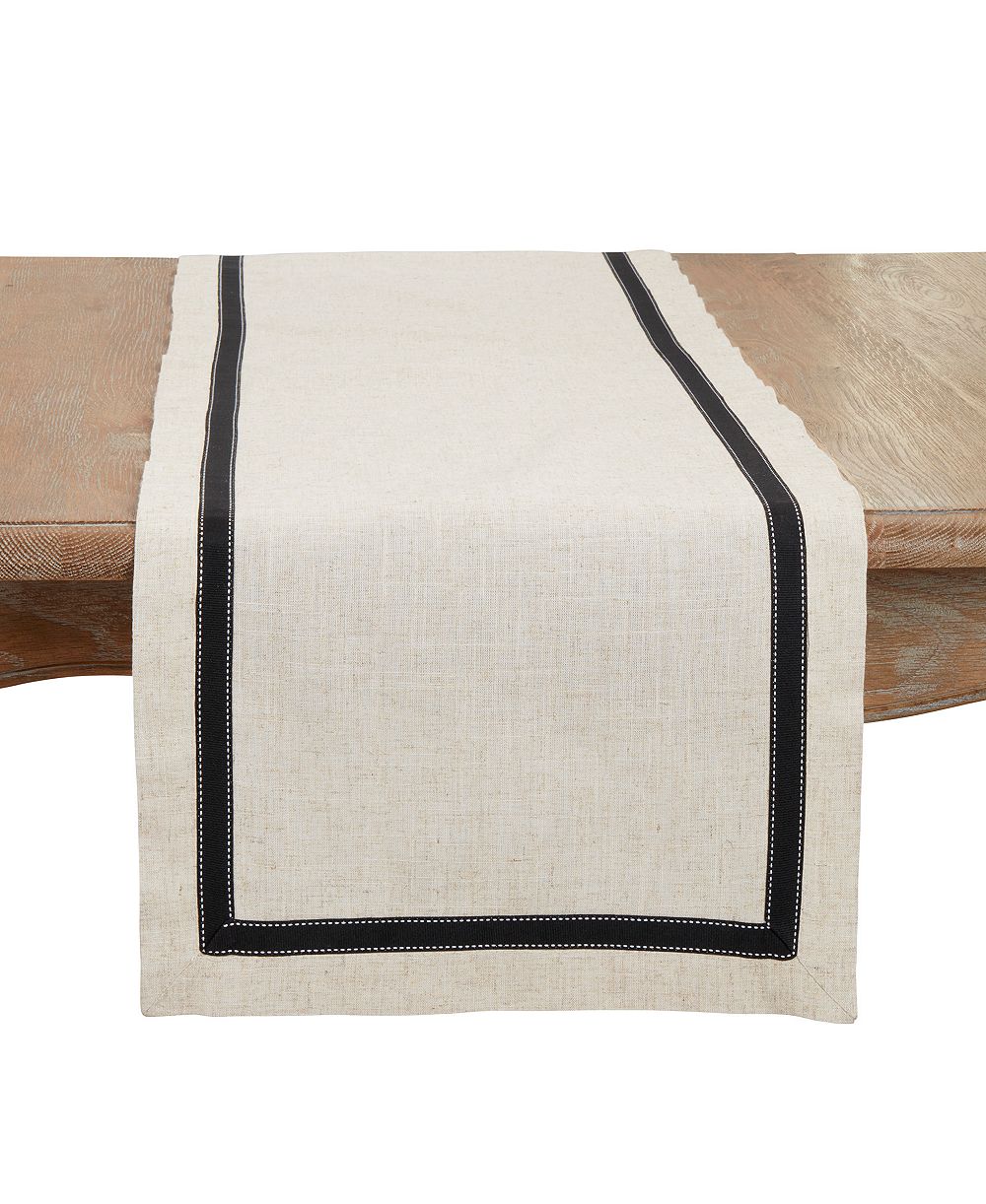 Saro Lifestyle Grosgrain Accent Table Runner, 16"x72"